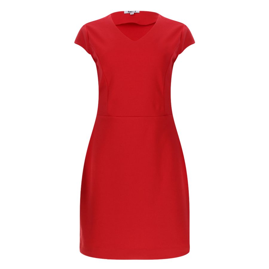Vestido Unicolor Cuello V - FACOL