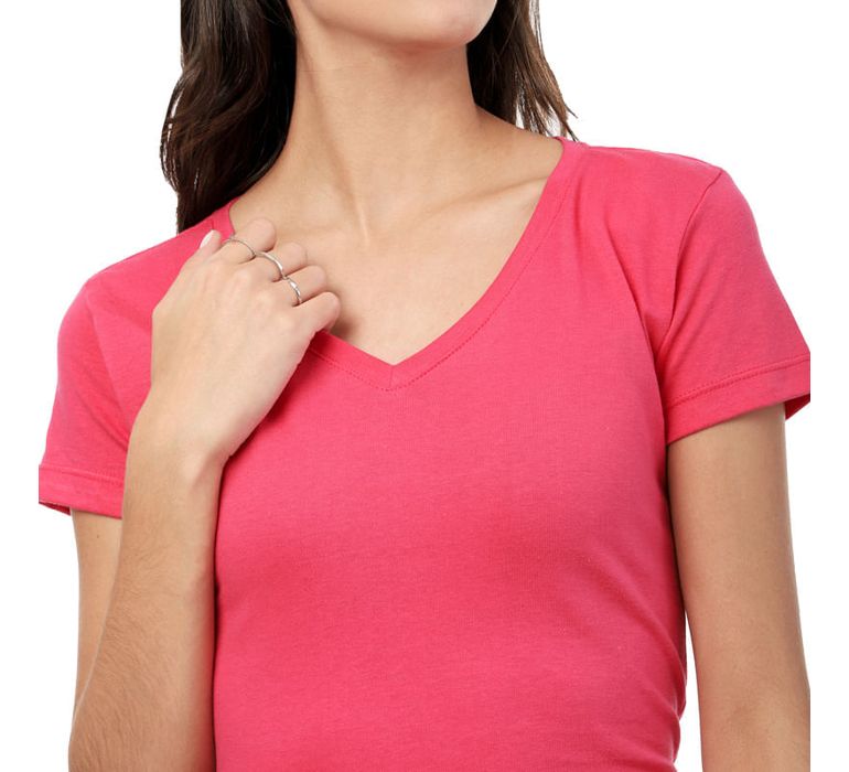 camisetas cuello v mujer