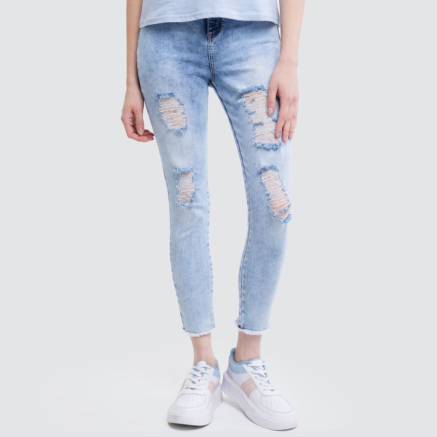 Jean mujer skinny azul claro - Ostu