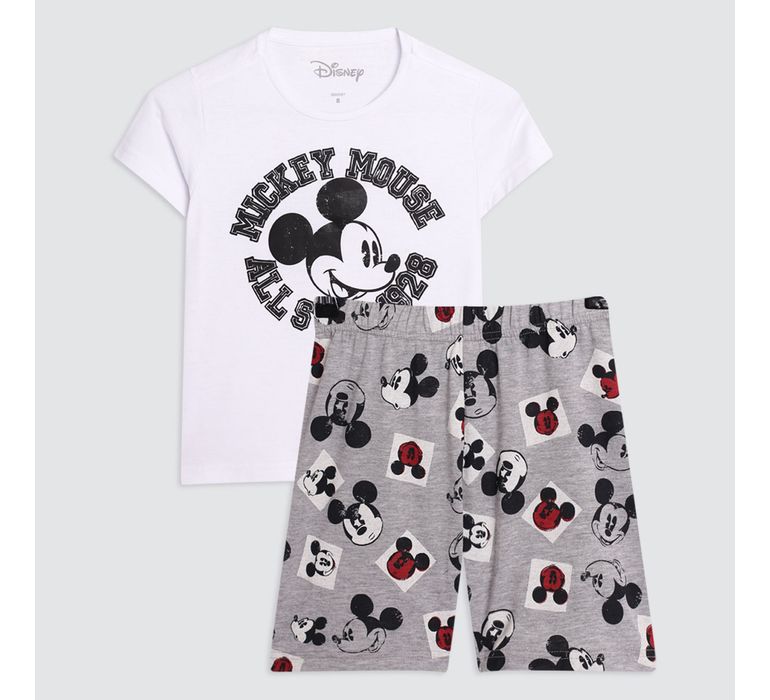 Pijama Para Niño De Short Y Camiseta Con Estampado Mickey Mouse - Ostu