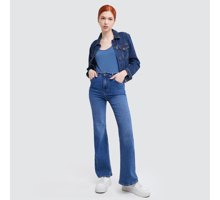 Jean para mujer flare azul oscuro - Ostu