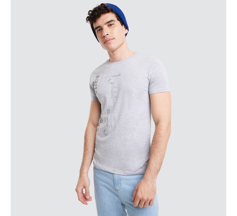 Camiseta para hombre con cuello redondo y estampado - Ostu
