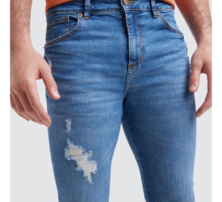 Jeans azules rotos online hombre