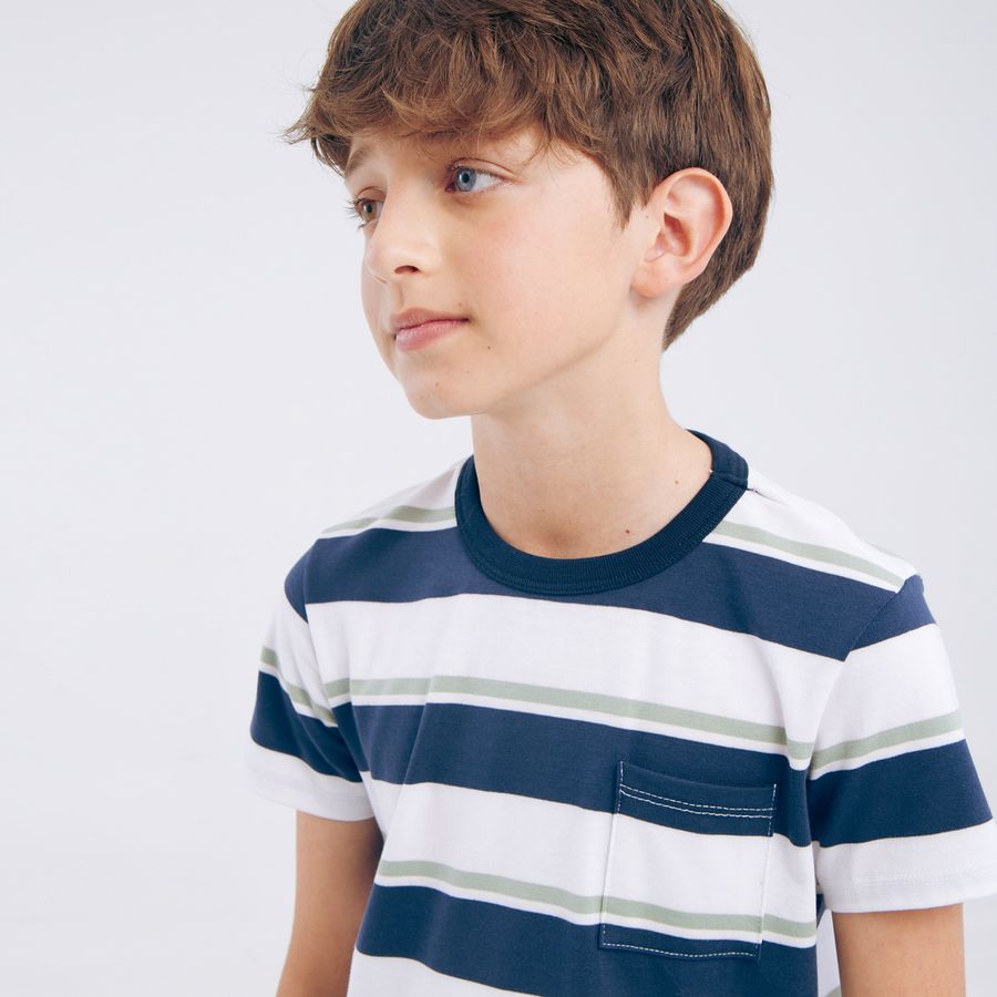 Camiseta para niño con rayas - Ostu