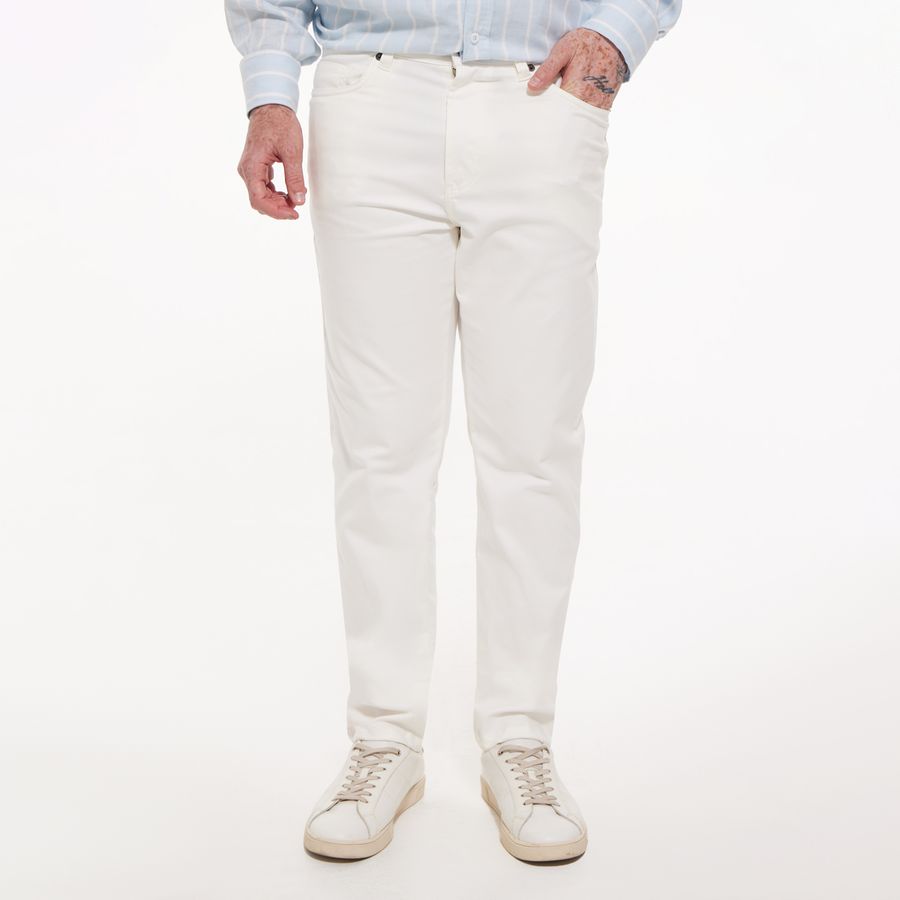 Pantalon Unicolor Con Pretina Incluida Elastico En Costados - Ostu