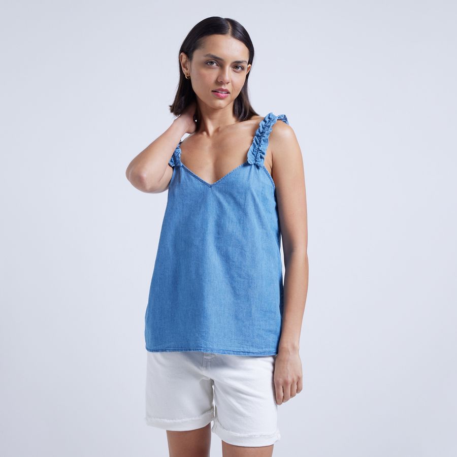  oodji Ultra - Blusa de algodón para mujer, 10 : Ropa